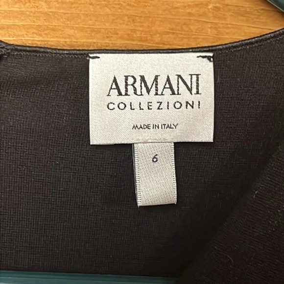 Emporio Armani‎ V-Neck Faux Mini Wrap Jersey Dress Long Sleeve 6 Black Cocktail - Picture 5 of 10